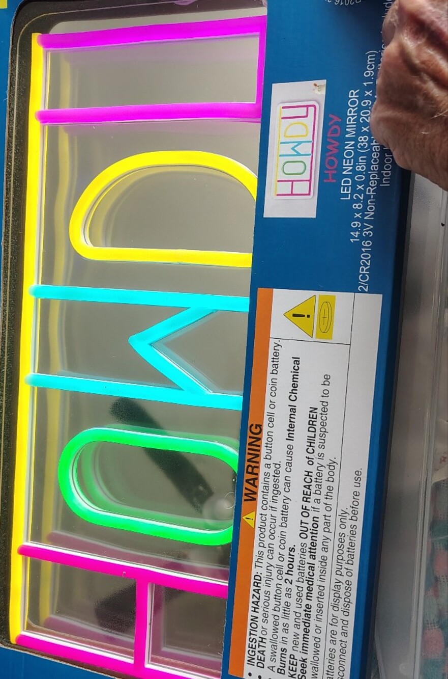 LED Neon-Style HOWDY Sign - Multicolor